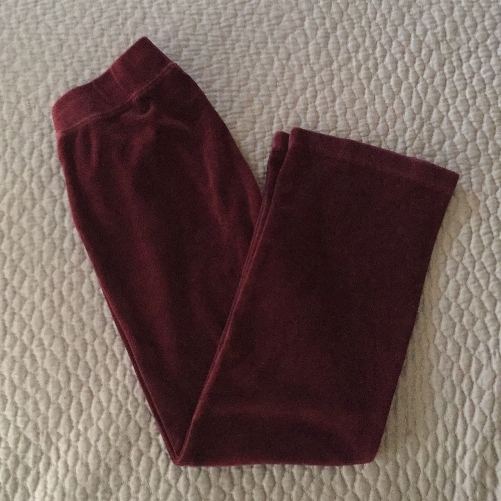 Karen Scott Burgundy Velour Pants